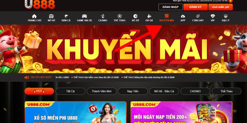Cách nhận ưu đãi hấp dẫn từ U888