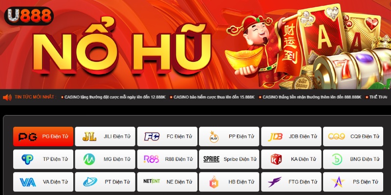 Nổ hũ là một trong những trò chơi thu hút đông đảo thành viên tại U888
