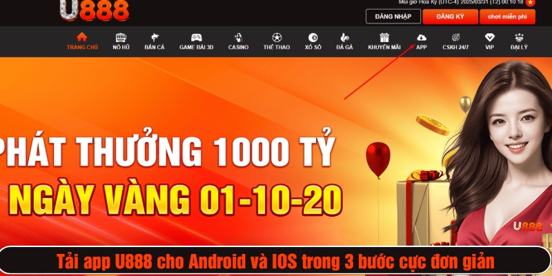 Chọn mục App để tải ứng dụng