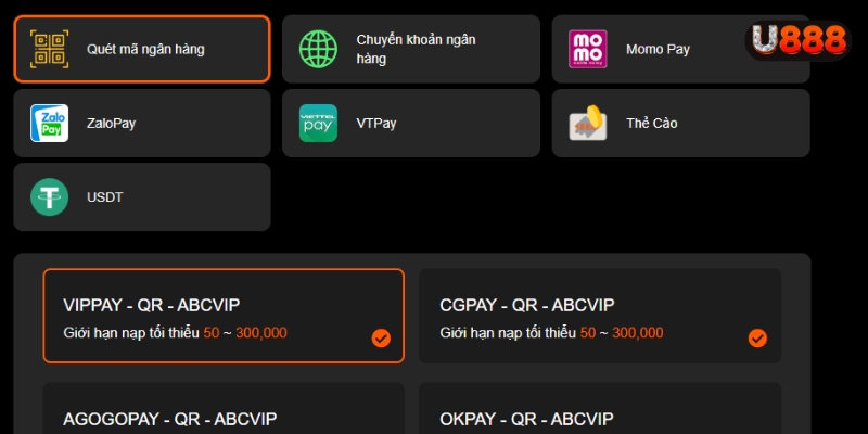 Hướng dẫn nạp tiền qua mã QR